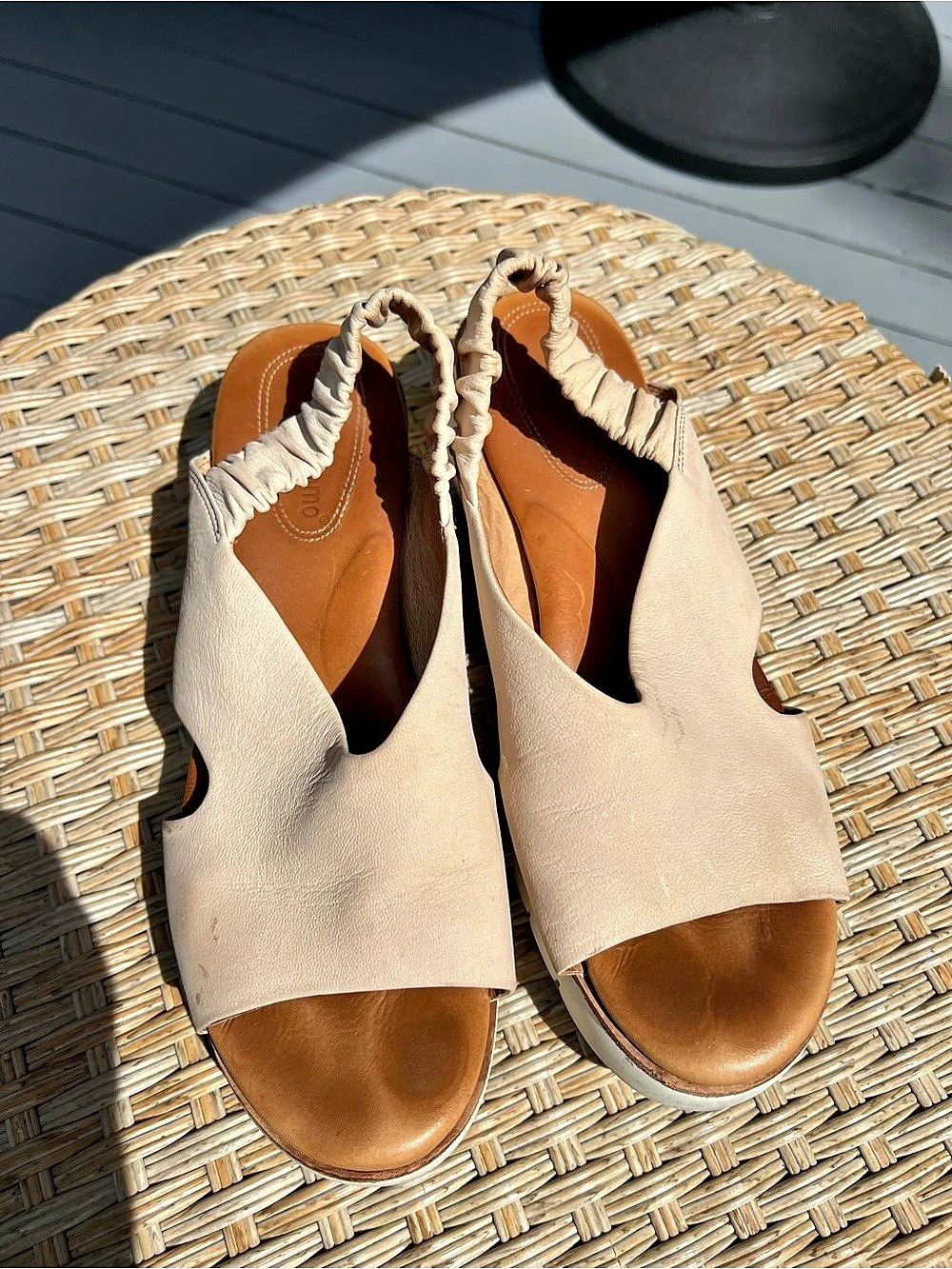 CORSO COMO Platform Slingback Sandals in Beige & Brown